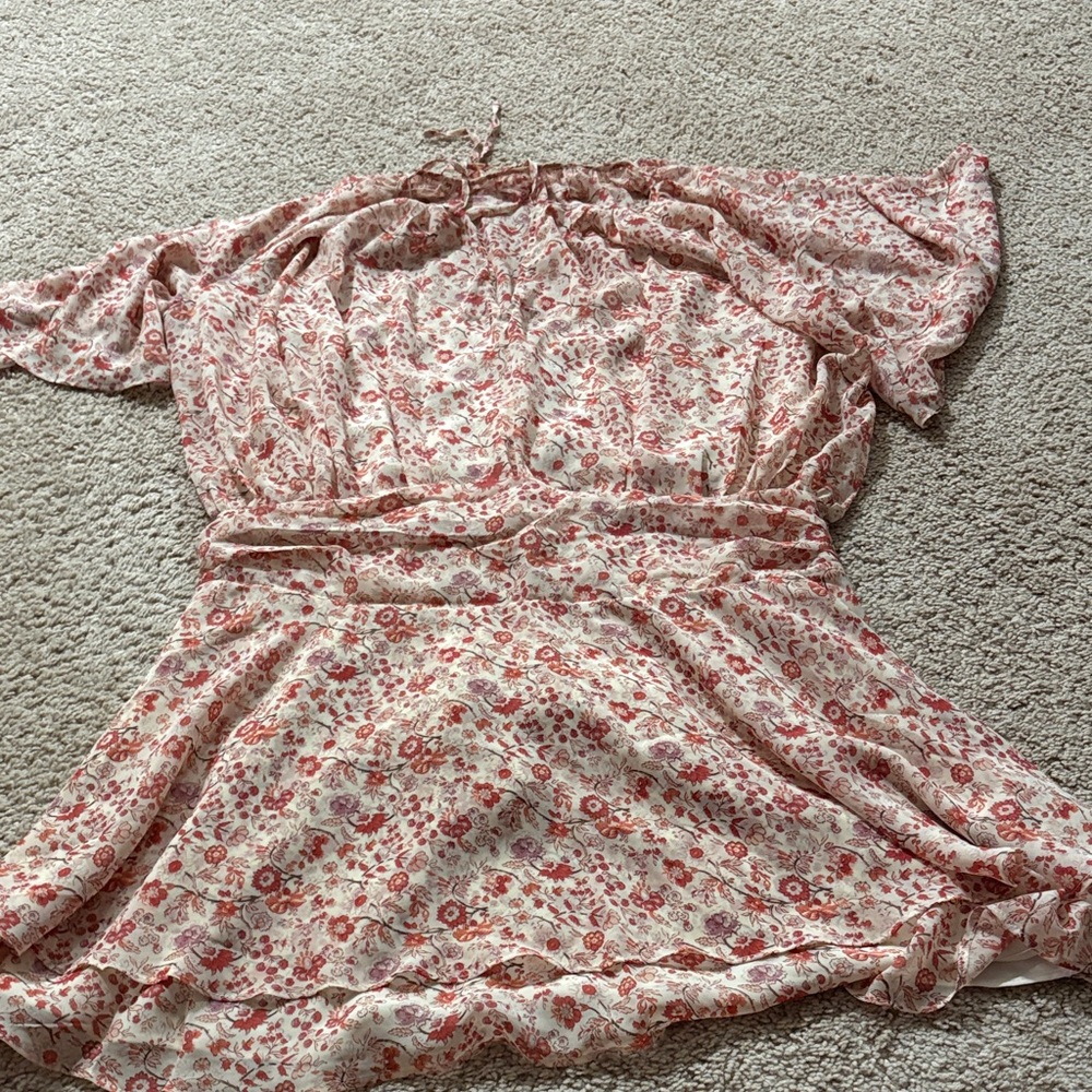 Abercrombie & Fitch Pink and Cream Floral Mini Dress
